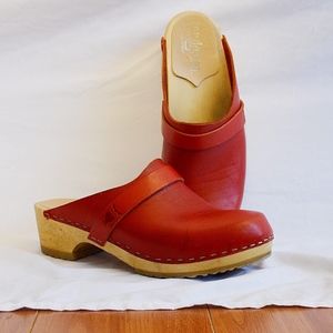 Red Sandgren Swedish Wooden Clogs